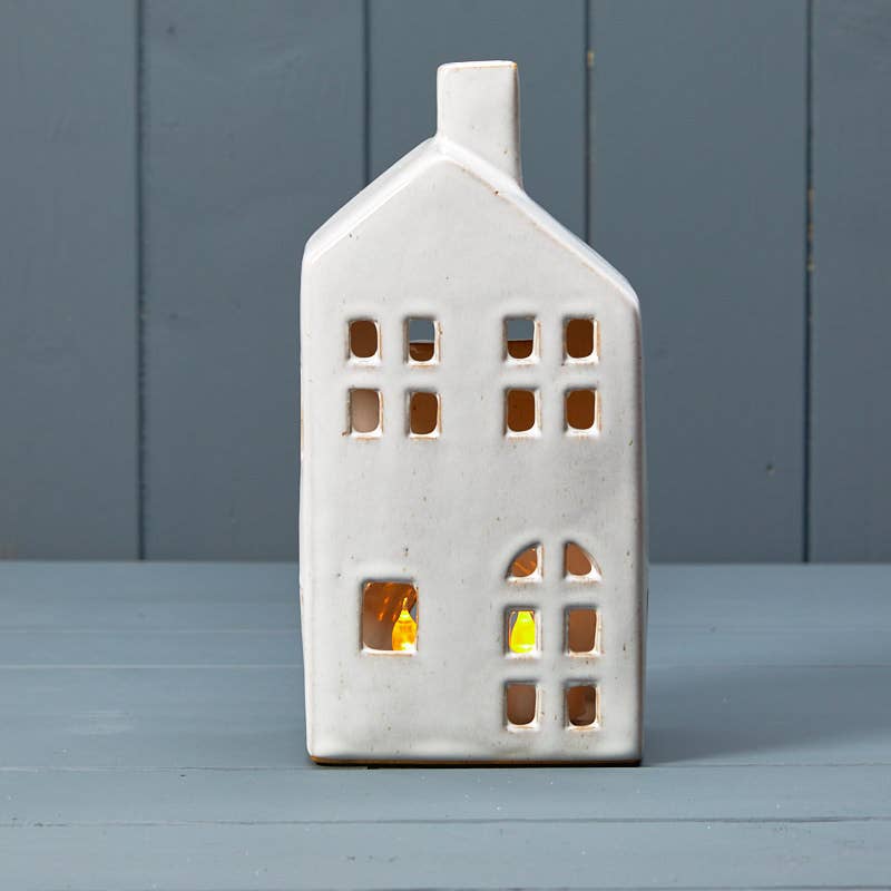 Ceramic Tealight House With Reactive Glaze Large