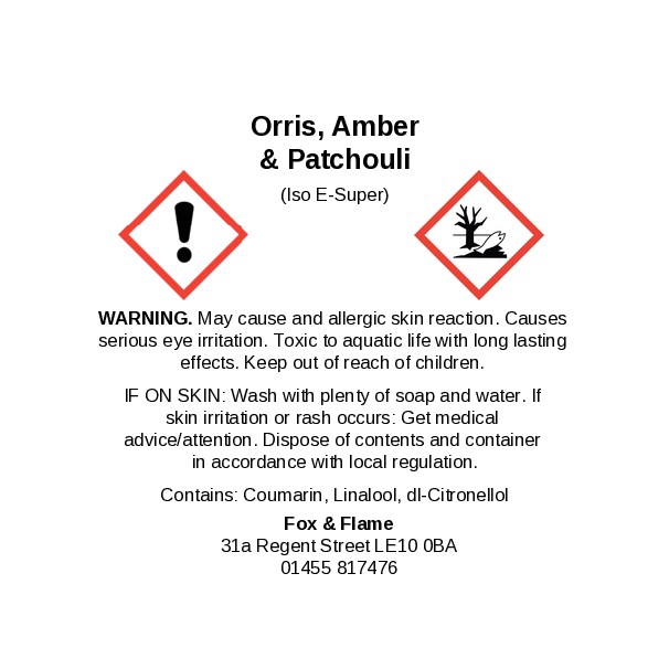 Orris, Amber & Patchouli Candle