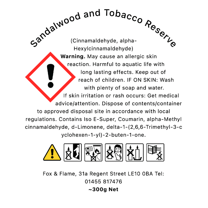 Sandalwood & Tobacco Reserve Wooden Wick Candle