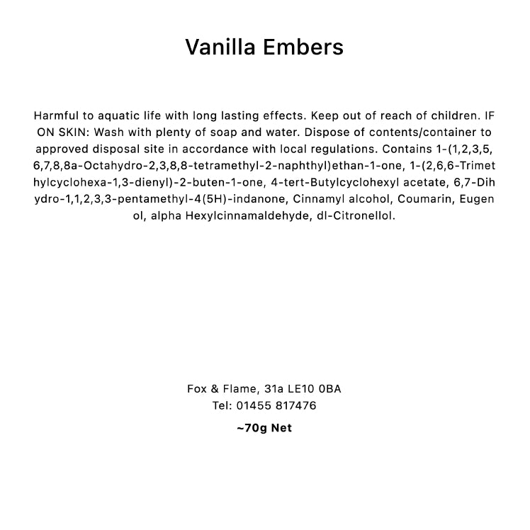 Vanilla Embers Wax Melts