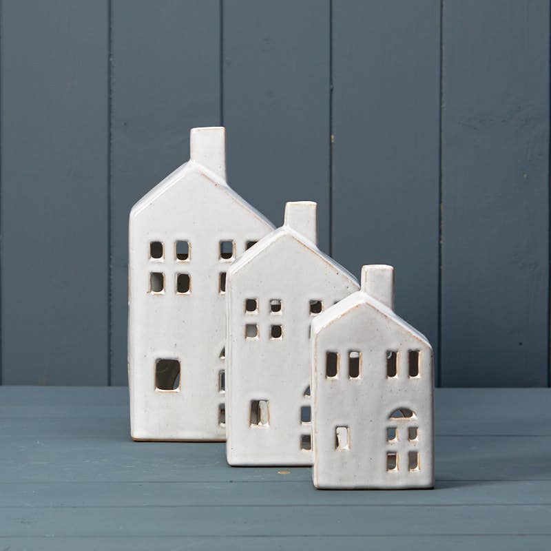 Ceramic Tealight House With Reactive Glaze Medium