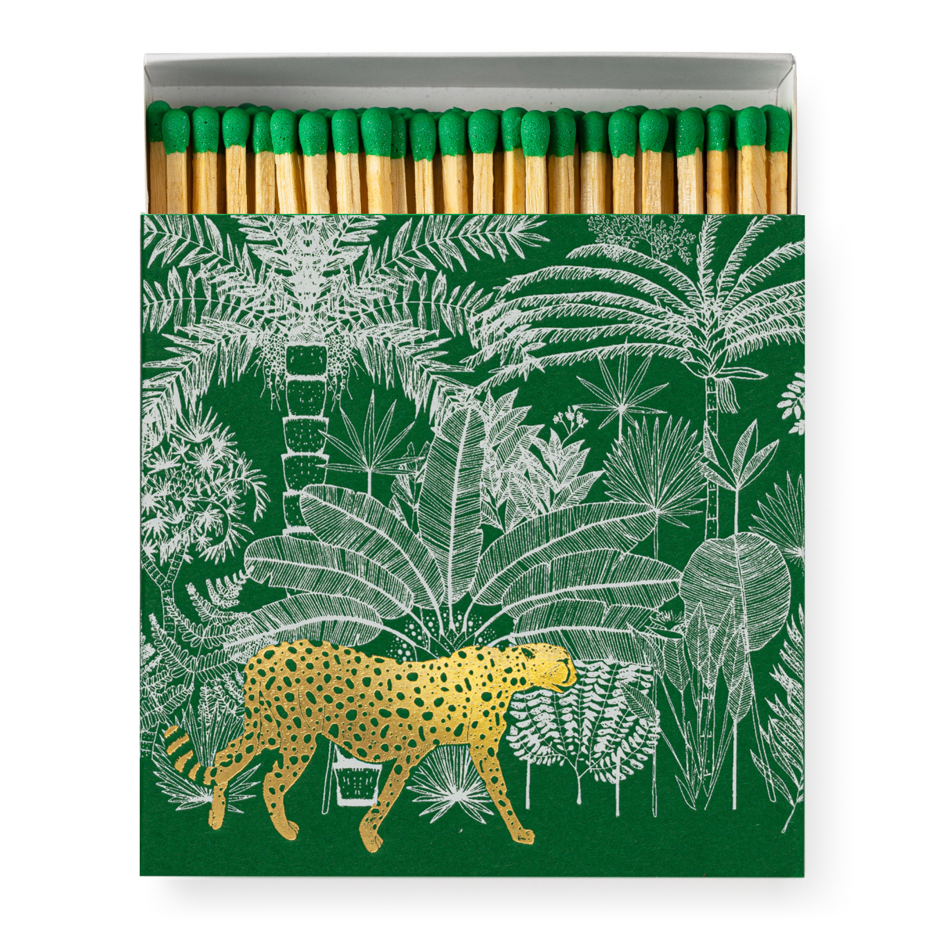 Green Cheetah in Jungle | Square Matchboxes