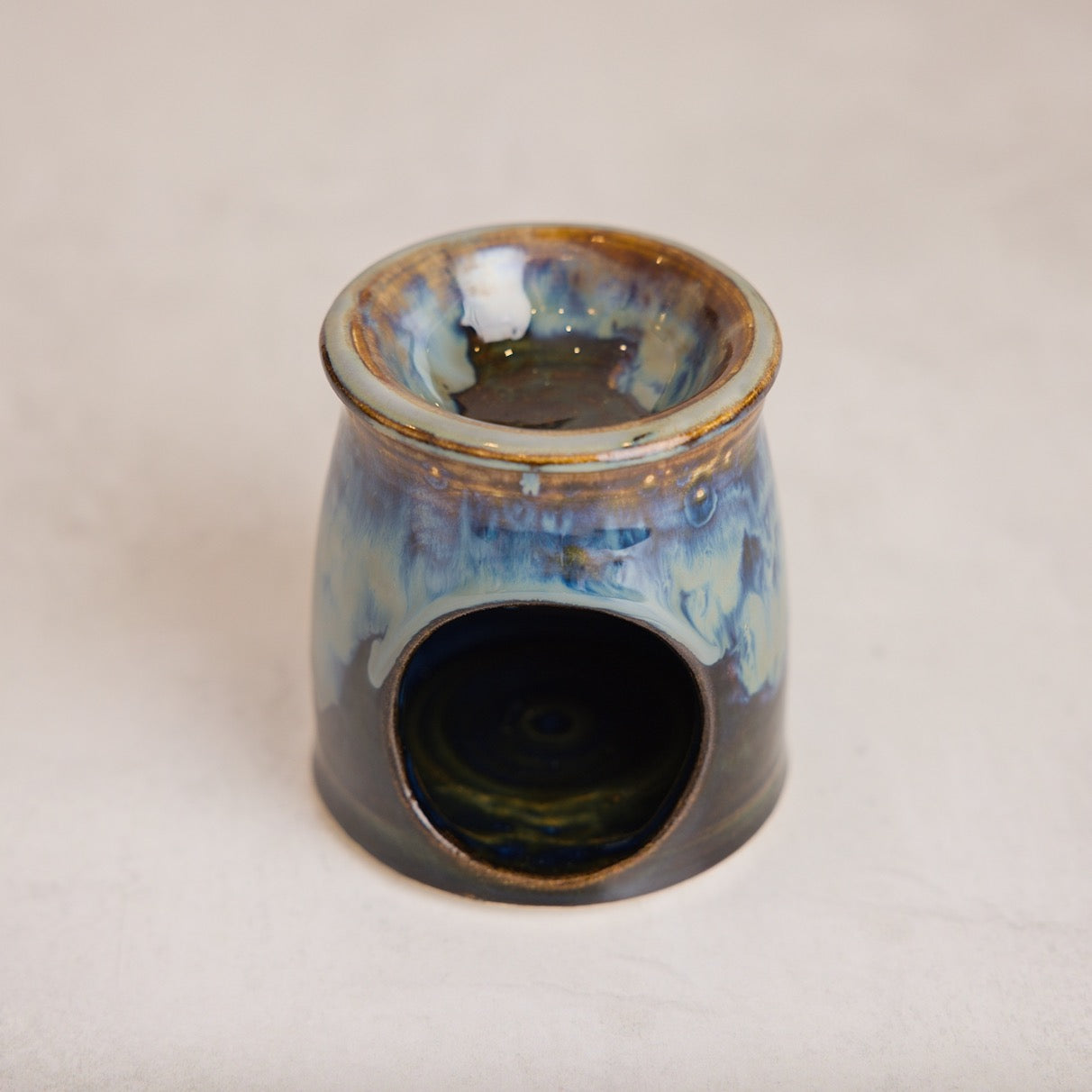 Hand Made Wax Melt Warmer - Reactive Blue Glaze