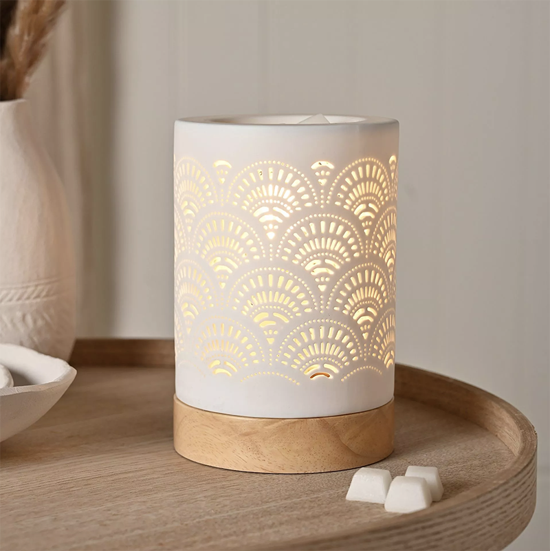 Aroma Lamp Ceramic White Lace