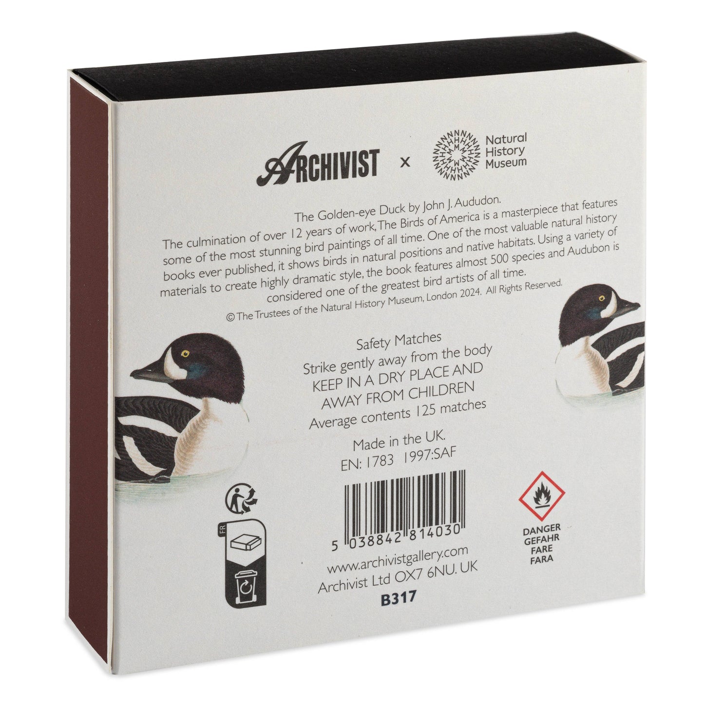 Golden-Eye Duck | Square Matchboxes